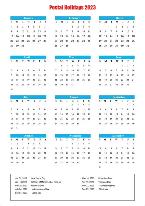 Postal Holidays 2023 Usa Archives The Holidays Calendar