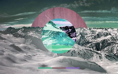 Download Polyscape Snow Mountain Circles Wallpaper