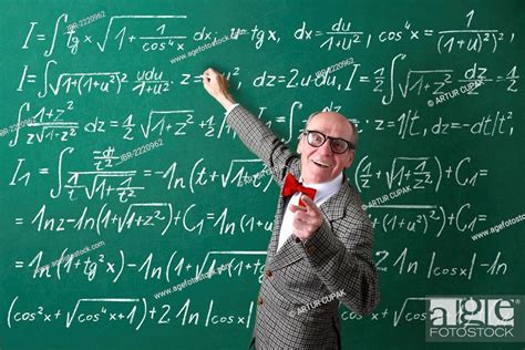 Professor Teacher Blackboard Mathematic Formulas Equations