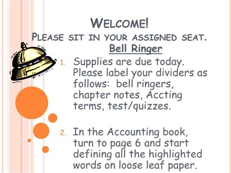 Ppt Welcome Please Sit In Your Assigned Seat Powerpoint Presentation Id6269580