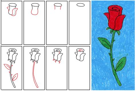 Easy Drawing Of Rose Plant For Kids Ezzeyn
