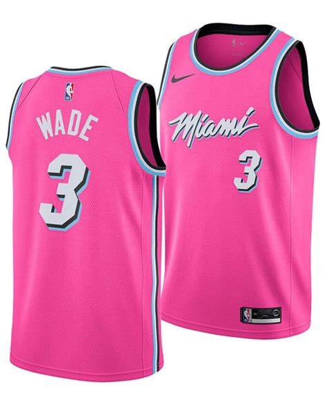 Nike Dwyane Wade Miami Heat Earned Edition Swingman Jersey In Pink For