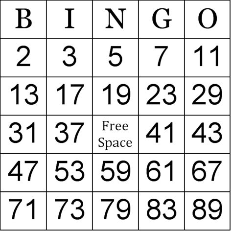 Best Templates Printable Bingo Cards With Numbers
