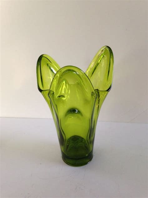 Green Blown Glass Vase Mid Century Retro Or By Eightboardsfarm Glass Blowing Glass Vase