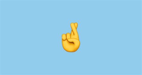We did not find results for: A fingers crossed emoji which displays the index (first ...