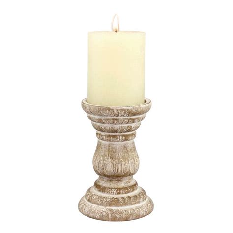 Stonebriar Collection 6 In H Distressed White Wood Pillar Candle