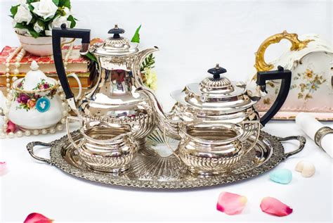 Stunning Silver Plated Tea Service Including Teapot Coffee Pot Creamer