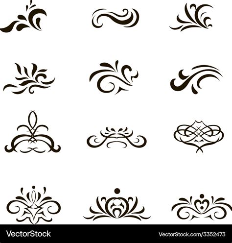 Calligraphic Decorative Elements And Ornaments In Vector Image