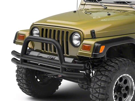 Smittybilt Jeep Wrangler Tubular Front Bumper With Hoop Textured Black