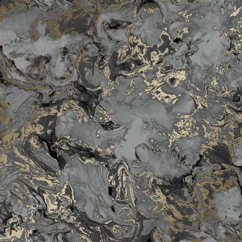 Liquid Marble Wallpaper In Charcoal And Gold I Love Wallpaper