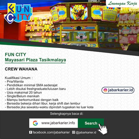 Loker lowongan kerja jogja asisten apoteker di babies glow. Loker Fun City Mayasari Plaza Tasikmalaya | Lowongan Kerja Terbaru Tahun 2020 | Informasi ...