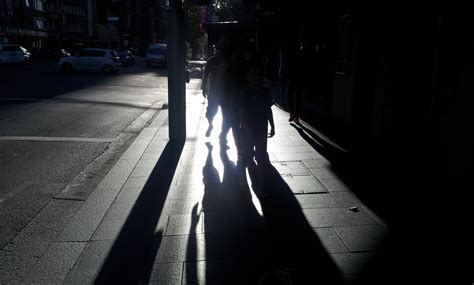 free images silhouette walking light black and white group people street night dark