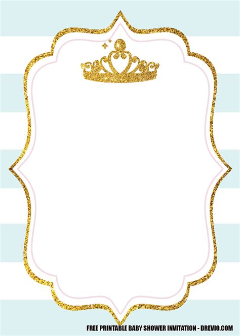 13 Free Pink And Gold Princess Crown Themed Invitation Templates