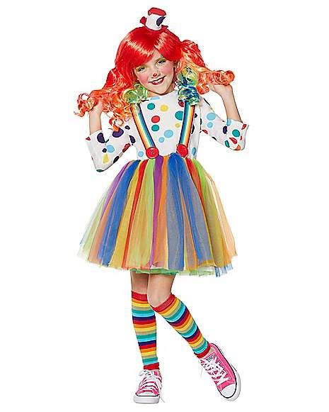 Kids Rainbow Clown Costume