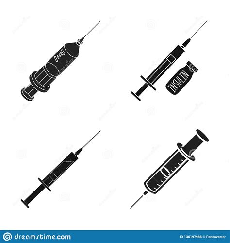 Vector Illustration Of Vaccine And Syringe Logo. Collection Of Vaccine ...