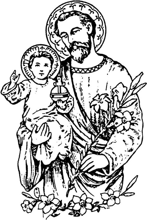 St Joseph Coloring Page Clip Art Library