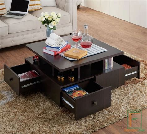 Meja ruang tamu dengan desain minimalis memberikan citra modern dan minimalis. Jual Meja Tamu Minimalis 4 Laci Semua Sisi