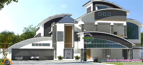 Luxury Curved Roof Home Architecture Kerala Home Design And Floor