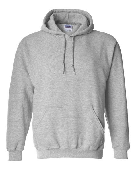 Gildan Plain Hoodie Heavy Blend Blank Sweatshirt Color Sport Gray Large