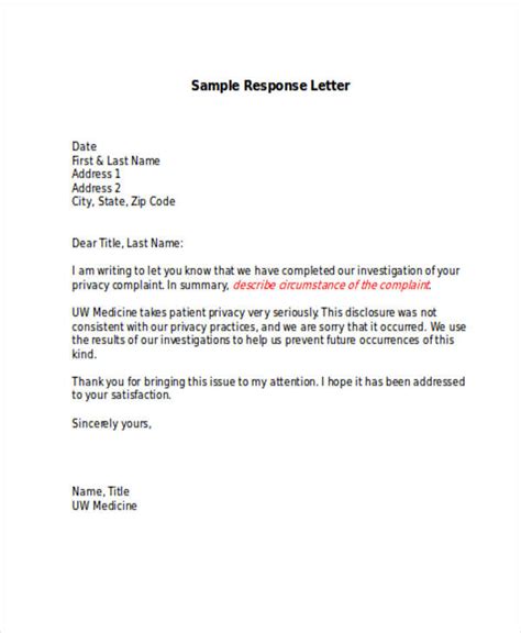 complaint letter examples samples