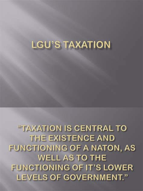 Lgus Taxation Pdf Tax Exemption Taxes