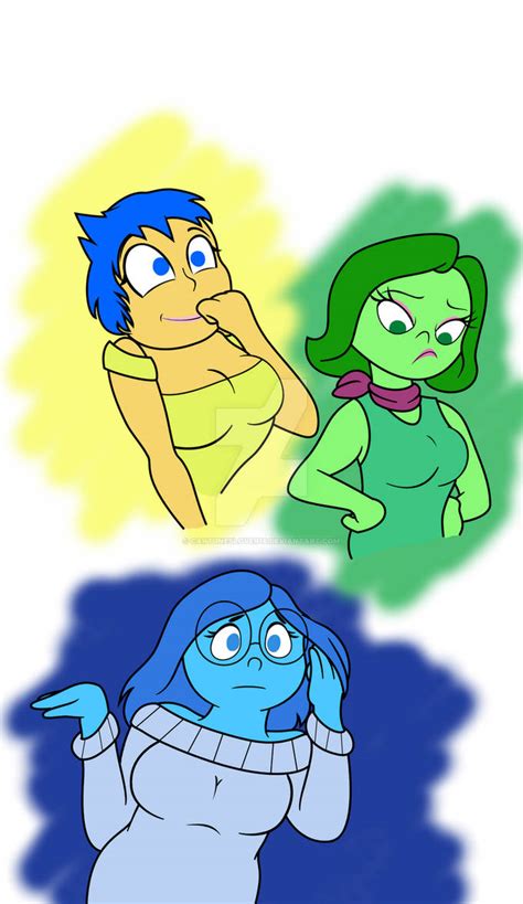 inside out s joy disgust and sadness by cartuneslover16 on deviantart