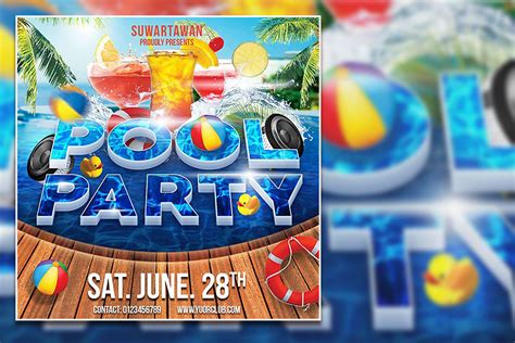 Summer Pool Party Flyer Template Graphic By Tebha Workspace · Creative Fabrica