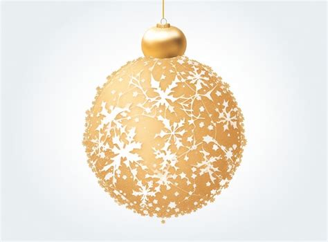 Premium Ai Image Golden Bauble And Snowflakes Christmas Greeting