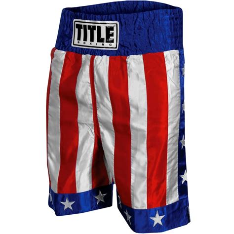 Title Boxing American Flag 4 Waistband Satin Boxing Trunks Youth