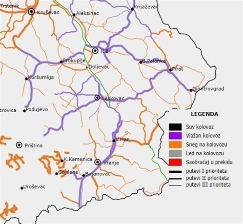 Mapa Srbije Putevi