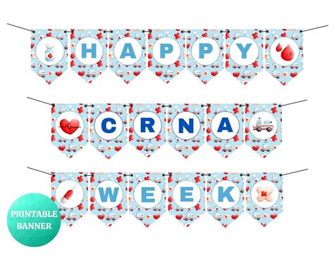 Happy Crna Week Blue Banner Nurse Anesthetists Week Etsy