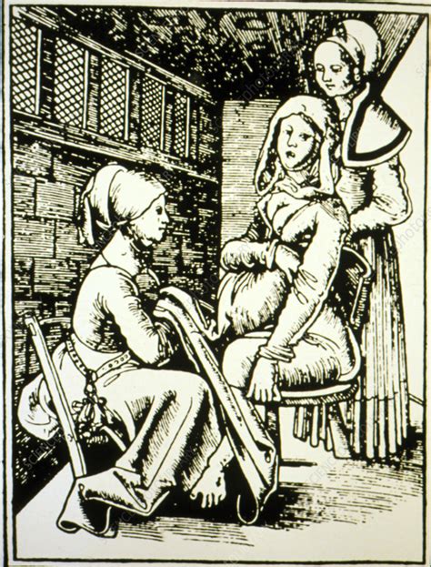 birth scene from eucharius rosslin s book stock image n875 0003 science photo library