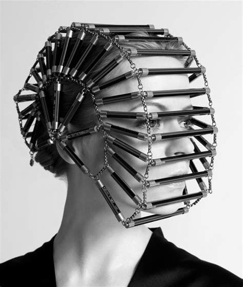 Avant Garde Couture Half Wheel Beaded Chain Face Mask Source Not