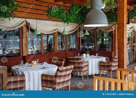 The Cozy Interior Of The Restaurant Stock Image Image Of Glass