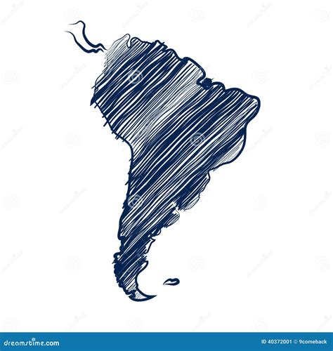 South America Map Stock Vector Illustration Of Blue 40372001