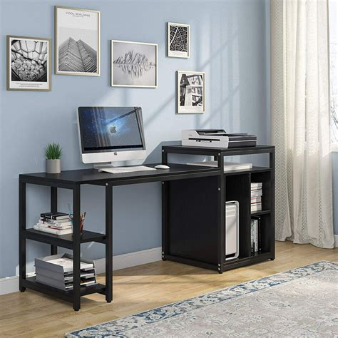 Tribesigns 47 Inch Computer Desk With Storage Shelves Home Office Desk