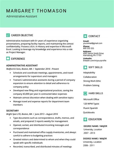 Stylish Teal Resume Rg Modern Resume Template Free Modern Resume