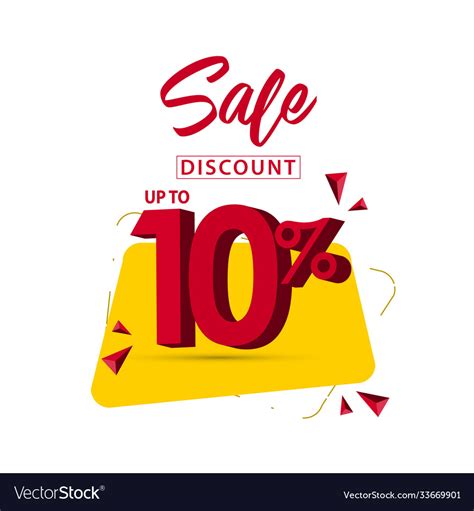 Sale Discount Up To 10 Template Design Royalty Free Vector