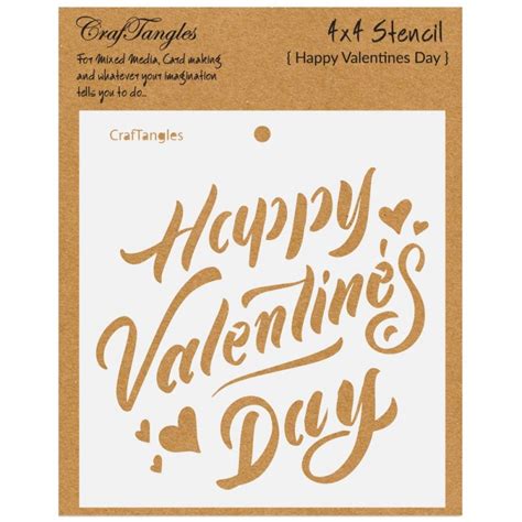 Craftangles 4x4 Stencil Happy Valentines Day Ctcs114 Hndmd