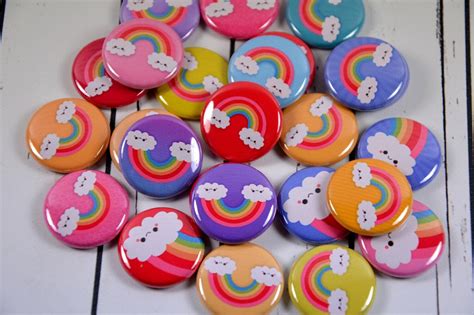 20 Kawaii Rainbow Pin Back Badges 1 Pinbacks Cute