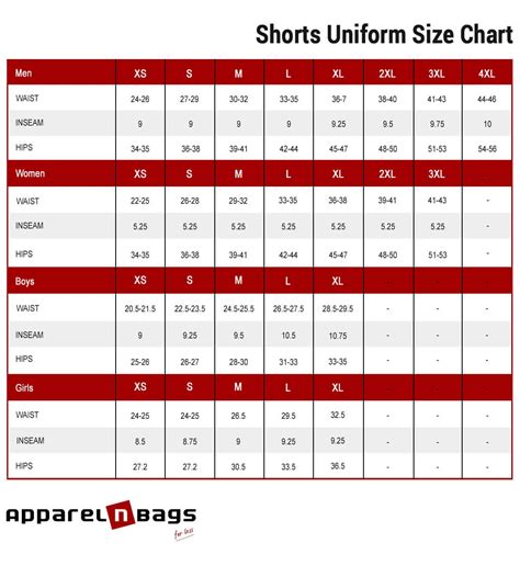 Precise Shorts Size Chart And Measurement Guide Apparelnbags
