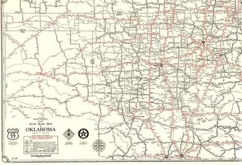 1930 Antique Rare Size Oklahoma Map Of Oklahoma Poster Size Oklahoma