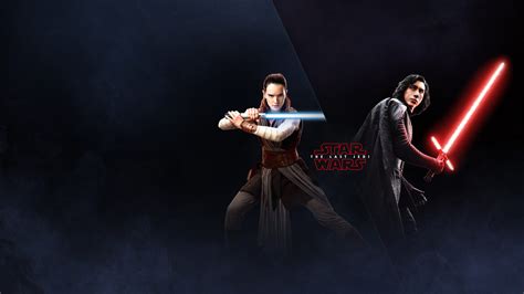 Rey Kylo Ren In Star Wars The Last Jedi 4k Wallpaperhd Movies