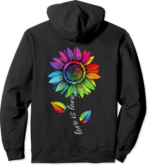 Rainbow Sunflower Love Is Love Lgbt Gay Lesbian Pride Pullover Hoodie Unisexof6atarfk944 Buy