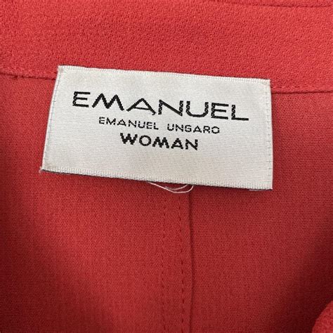 Emanuel Ungaro Womens Red And Silver Jacket Depop