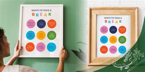 Ways To Take A Break Inspirational Poster Teacher Made