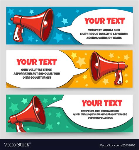 Announcement Megaphone Banners Royalty Free Vector Image
