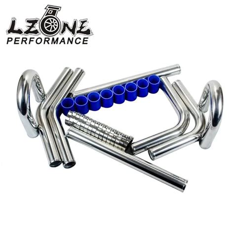 Lzone 225 57mm Turbo Intercooler Pipe 225 L600mm Chrome Aluminum