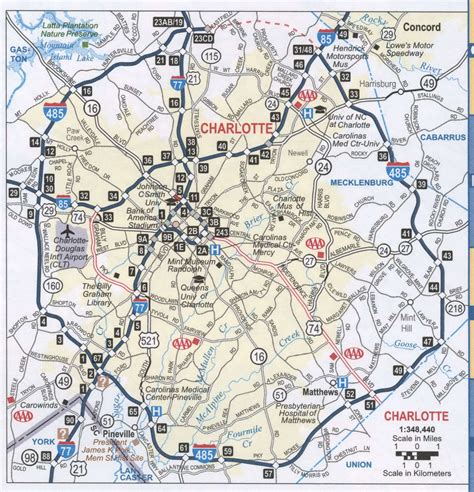 Map Of Charlotte North Carolina Travelsmaps Com