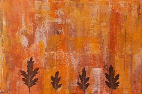 Autumn Abstract Art Painting By Kathleen Wong